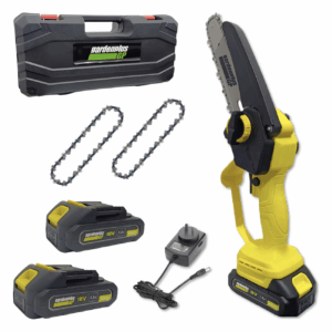 Mini Motosierra Electrosierra Inalambrica + 2 Bateria Garden Plus Gp De Lusqtoff + 2 Cadenas + Maletin Para Poda