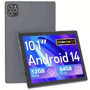Tablet Android, tableta Android 14 de 10.1 pulgadas con CPU Octa-Core, 12 GB de RAM+64 GB de ROM (expansión de 2 TB), batería de 8H, pantalla táctil IPS HD de 1280 x 800, cámara dual, WiFi 6, BT5.0 tabletas para adultos
