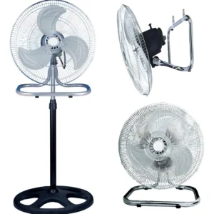Ventilador 3 en 1 APRILLA T253/251 con 3 palas de Metal estructura color plateado, 45cm de diámetro